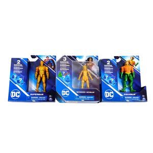DC Action Figure Lot Gold Wonder Woman Gold Superman Aquaman Spin Master New
